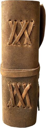 مجلة الجلود الرئيسية - مجلة جلدية ملزمة له - دفتر رسم جلدي - كتاب الظلال مجلة خمر دفتر ملاحظات فارغ - حافة سطح السفينة العتيقة المصنوعة يدويًا 200 ورقة (بني 7 × 5 بوصات) in Kuwait