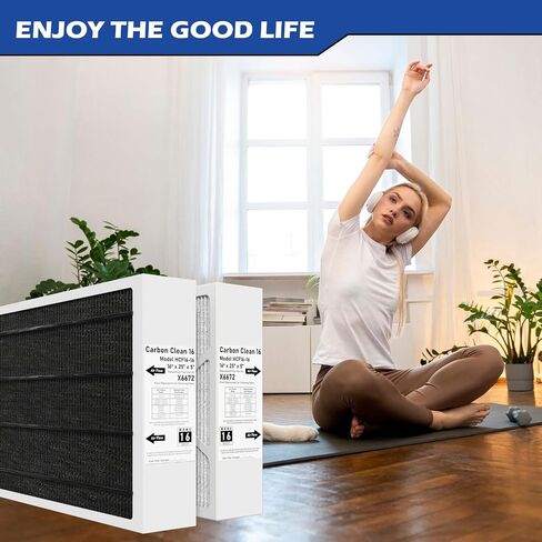 فلتر فرن X6672 MERV 16 16x25x5 متوافق مع Lennox X6672 منظف الكربون للمناخ الصحي لنظام التدفئة والتهوية وتكييف الهواء في الفرن، الجزء #HCF16-16، 16x25x5 (الحجم الفعلي: 15.7 × 24.7 × 4.4 بوصة)، عبوتان in Saudi Arabia