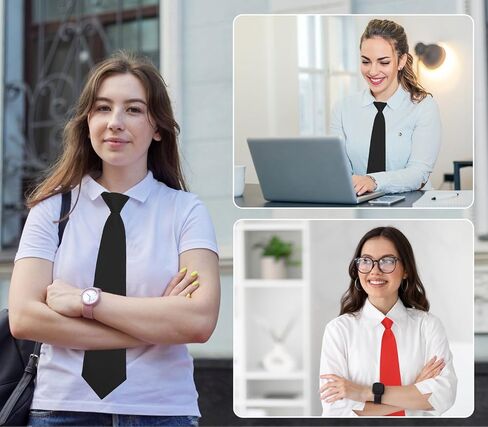 ربطة عنق نسائية، ربطة عنق نسائية سوداء/حمراء بسحاب مربوط مسبقًا لربطة عنق مدرسية للنساء in Kuwait