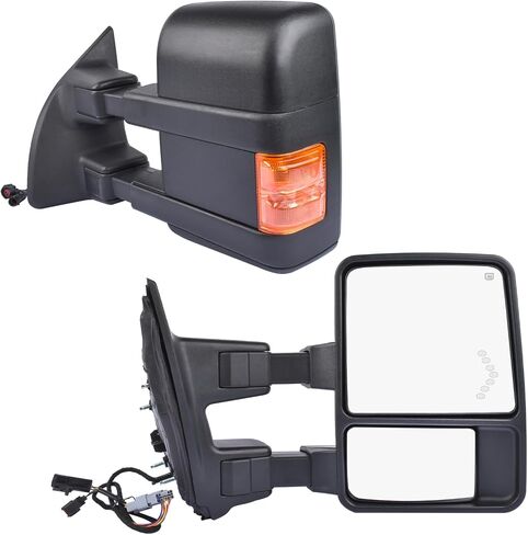 Towing Mirrors One Plug Replacement for 2003-2007 F250 F350 F450 F550 Super Duty, 2003-2005 Ford Excursion - Signal Power Controlling Heated Manual Folding Telescoping in Saudi Arabia