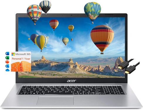 acer Aspire 1 A115-32-C96U Home & Student Slim Laptop (15.6" FHD, Intel Celeron N4500, 16GB RAM, 256GB SSD, UHD Graphics) 1-Year Office 365, Ethernet, Wi-Fi, Webcam, IST HDMI, Win 11 Home, Silver in Saudi Arabia