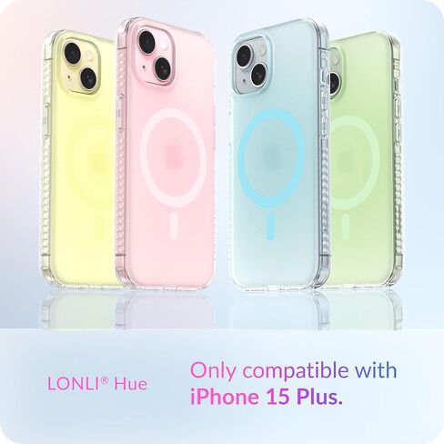 LONLI Hue - حافظة iPhone 15 Plus [متوافقة مع Magsafe] - قزحي الألوان ثلاثي الأبعاد - [قطرة إضافية بطول 10 أقدام] [4 زوايا مبطنة بوسادة هوائية] - لطيفة وفريدة من نوعها وجمالية (2023) in Kuwait