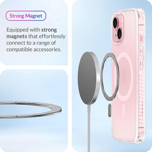 LONLI Hue - حافظة iPhone 15 Plus [متوافقة مع Magsafe] - قزحي الألوان ثلاثي الأبعاد - [قطرة إضافية بطول 10 أقدام] [4 زوايا مبطنة بوسادة هوائية] - لطيفة وفريدة من نوعها وجمالية (2023) in Kuwait