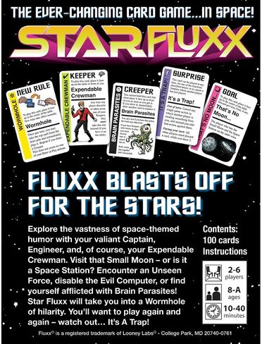 Looney Labs Star Fluxx Card Game - Space-Themed Humor for 2-6 Players in Saudi Arabia