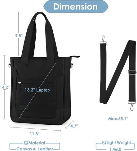 ETRONIK Tote Bag for Women, Crossbody Shoulder Bags with Compartments Fit 13.3 inch, Handbag with Zipper in Saudi Arabia