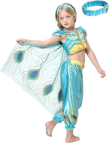 Dressy Daisy Arabian Princess Costume with Headband Halloween Party Fancy Dress Up Belly Dance Wear Outfit for Girls in Saudi Arabia