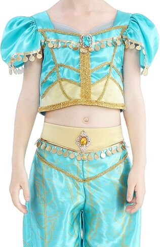 Dressy Daisy Arabian Princess Costume with Headband Halloween Party Fancy Dress Up Belly Dance Wear Outfit for Girls in Saudi Arabia