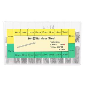 Split Pins kit, Watch Band Repair Kit, 1mm Watch Band Strap Split Pins Assortment of 8‑27mm Stainless Steel Watch Parts