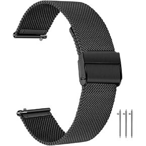 JBR Straight Universal Stainless Steel Mesh Milan Watch Band Quick Release Adjustable Duty End Bracelet Watch Strap14/16/18/20/22/24mm