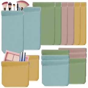 Pocket Cosmetic Bags Squeeze Top, 16 Pack Small Makeup Bag for Purse Mini Portable Pocket Cometic Bag for Women Coin Purse Lipstick Cosmetic Accessories Organizer Makeup Pouch Waterproof Colorful