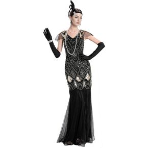 1920s Flapper Dresses Vintage Sequin Mermaid Evening Gowns Formal Party
