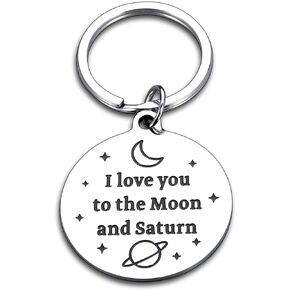 Anniversary Valentine's Day Gift for Boyfriend Girlfriend, Love you to the Moon and to Saturn Keychain Gifts, Lyrics Album Gifts, Romantice Gifts for Her Him, I Love You Presents