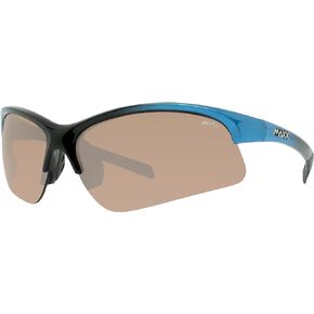 Maxx Domain Sport Golf Sunglasses Black w/Blue Frames & HD Amber Lenses