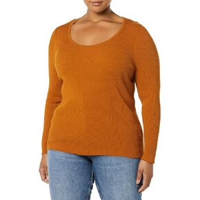 Amazon Essentials Women's Fine Gauge Stretch Scoop Neck Long-Sleeve Sweater (Available in Plus Size)