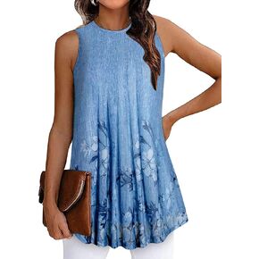 Womens Dressy Sexy Casual Summer Floral Sleeveless Tops Trendy Tie Back Flowy Tank Top