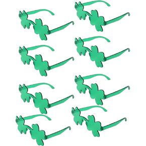 8 Pairs St. Patricks Day Irish Shamrock Sunglasses, Green Four Leaf Clover Leprechaun Costume Glasses for St. Patrick's Day Accessories Party Favor, Supplies Party Props and Decorations
