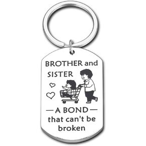 Funny Gifts for Brother Sister, Christmas Birthday Gifts Stocking Stuffers for Boys Girls Brother In Law Big Sister Little Brother, Valentines Day Graduation Wedding Keychain Gifts for Brother Sister