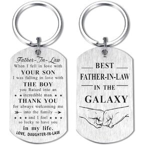 Father In Law Gifts, Father of the Groom Gift from Bride, Father-in-law Birthday Keychain from Daughter Son in Law