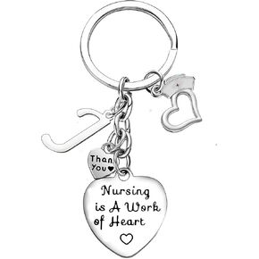 malyunin Nurse Graduation Gifts Gifts For Nurses Inspirational Graduation Gift Nurse Keychain With Name Initial Jewelry Gift