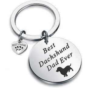 FUSTMW Dog Owner Gifts Best Dachshund Mom Ever Keychain Dog Lover Gifts Paw Print Jewelry Pet Owner Rescue Gift