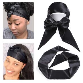Leeven 1 Pcs Pink Wig Grip Band Silky Satin Edge Laying Scarves For Women Satin Wrapping Scarf for Lace Frontal Wigs Non Slip Hair Wrap Headband For Makeup Facial Sport Yoga 4.5"x54"