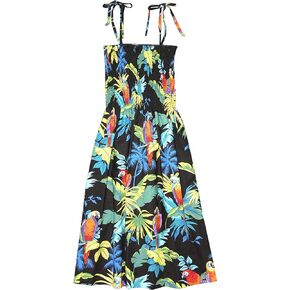 RJC Women S - XL Jungle Parrot Elastic Tube Top Sundress