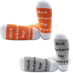 JXGZSO Not Sisters by Blood But Sisters by Heart Socks Best Sister Socks Gift for Best Friend Friendship Socks