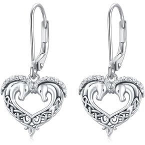 Dragon/Horse/Wolf Celtic Knot Earrings for Women 925 Sterling Silver Animal Dragon/Horse/Wolf Dangle Drop Earrings Animal Jewelry Gifts for Women Girls