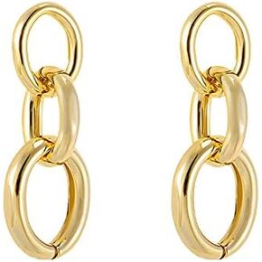 Link Chain Drop Earrings Minimalist paperclip Chain Dangle Earrings for Women Girls Gold Silver