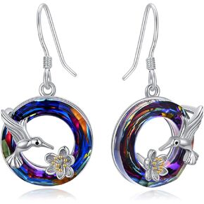 925 Sterling Silver Cute Animal Crystal Dangle Earrings Jewelry Gifts for Women Birthday