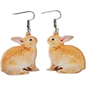 Acrylic Easter Basket Eggs Bunny Rabbit Earrings Drop Dangle Gifts Jewelry for Women Girls Funny Party Decoration