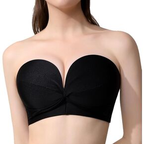 Evobliss Full Support Non-Slip Convertible Bandeau Backless Strapless Push Up BrasFor Women Plus Size