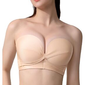 Evobliss Full Support Non-Slip Convertible Bandeau Backless Strapless Push Up BrasFor Women Plus Size