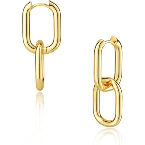koperin Pearl Earrings for Women, 14K Gold Plated/925 Sterling Silver Quality Handpicked AAA+ Freshwater Cultured Round Pearls Small Gold Hoops Dangle Pearl Earrings Wedding Jewelry Gift for Women