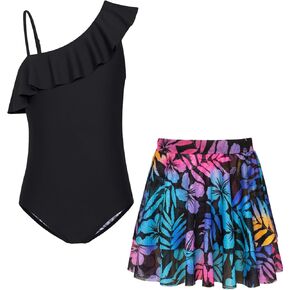 GRACE KARIN Girls Swimsuit with Skirt One Piece Bathing Suit Swimwear 6-14Y in Kuwait