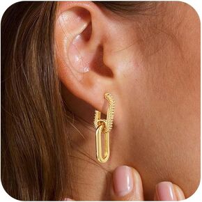 koperin Pearl Earrings for Women, 14K Gold Plated/925 Sterling Silver Quality Handpicked AAA+ Freshwater Cultured Round Pearls Small Gold Hoops Dangle Pearl Earrings Wedding Jewelry Gift for Women