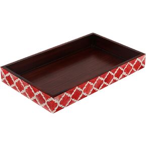 Handicrafts Home Decorative Guest Hand Towel Storage Tray Dispenser, Sturdy Holder for Disposable Paper Napkins - Bathroom Vanity Countertop Organization (10x6 Inches, Parlour-Bond)