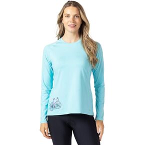 Terry Tech Tee Flow Long Sleeve Outdoor Performance Top, Women's UPF 50+ Sun Protection Quick-Dry Hike Bike Shirt