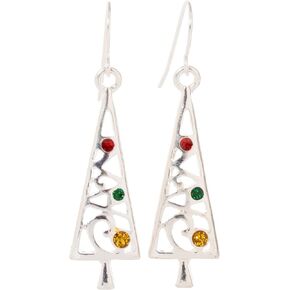 Artisan Owl - Christmas Tree Dangle Earrings