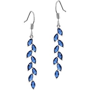 UDYLGOON Marquise Dangle Earrings for Bride Bridesmaid Crystal Long Bridal Earrings for Women Prom Wedding