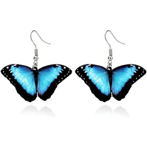coadipress Acrylic Bright Colorful Butterfly Dangle Earrings for Women Lightweight Animal Insect Monarch Butterfly Wing Earrings Spring Summer Butterfly Gifts