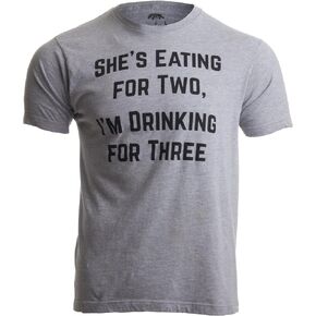 Drinking for Three | Funny New Dad Father Pregnancy Announcement Joke T-Shirt