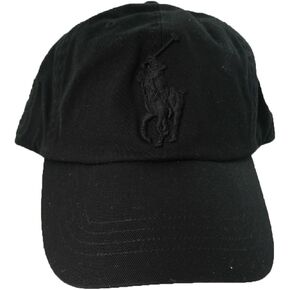 Polo Ralph Lauren Men Big Pony Logo Hat (Black / Black Pony)