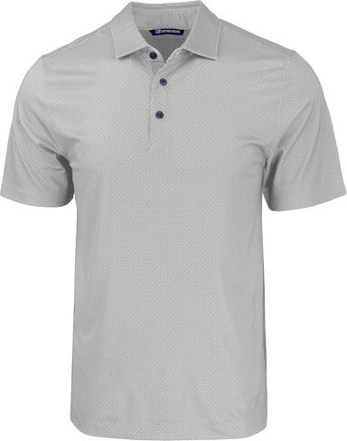 قميص بولو رجالي طويل وكبير من Cutter & Buck Pike Eco Tonal Geo Print قابل للتمدد معاد تدويره in Saudi Arabia