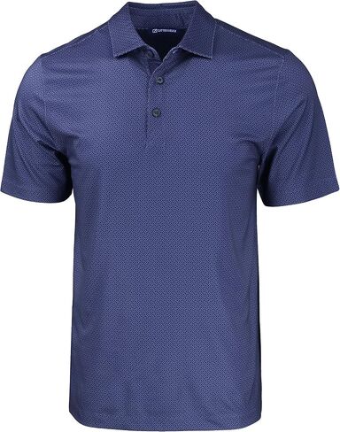 قميص بولو رجالي طويل وكبير من Cutter & Buck Pike Eco Tonal Geo Print قابل للتمدد معاد تدويره in Saudi Arabia