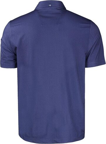 قميص بولو رجالي طويل وكبير من Cutter & Buck Pike Eco Tonal Geo Print قابل للتمدد معاد تدويره in Saudi Arabia