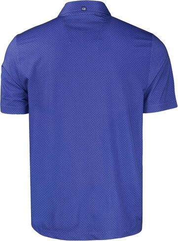 قميص بولو رجالي طويل وكبير من Cutter & Buck Pike Eco Tonal Geo Print قابل للتمدد معاد تدويره in Saudi Arabia