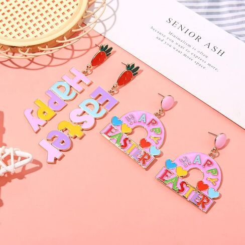 Valentines Day Earrings for Women 6/9 Pairs Valentine Heart Earrings Set Red XO XO LOVE Tassel Long Dangling Earrings Handmade Pink Heishi Beaded Hoop Stud Earrings Glitter Rhinestone Pearl Studs Valentine’s Day Holiday Gift in Saudi Arabia