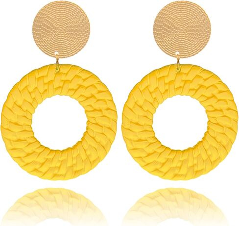 Acrylic Dangle Earring Jewelry for Women Geometric Round Braided Drop Dangle Dainty Earrings Boho Earring in Kuwait
