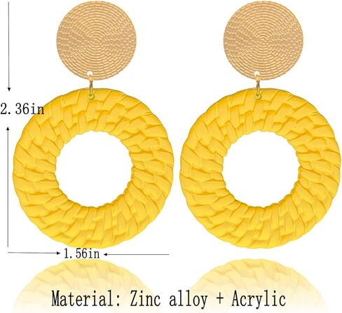 Acrylic Dangle Earring Jewelry for Women Geometric Round Braided Drop Dangle Dainty Earrings Boho Earring in Kuwait